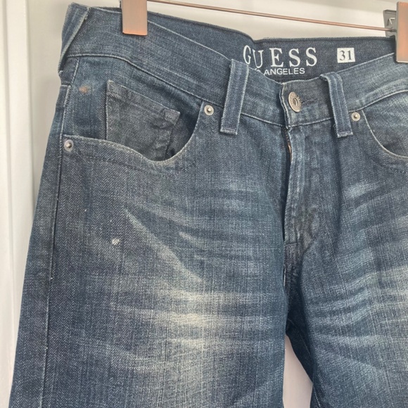 GUESS Jeans Rebel Straight Leg Dark Blue Denim Size 31 x 32 - Picture 6 of 14